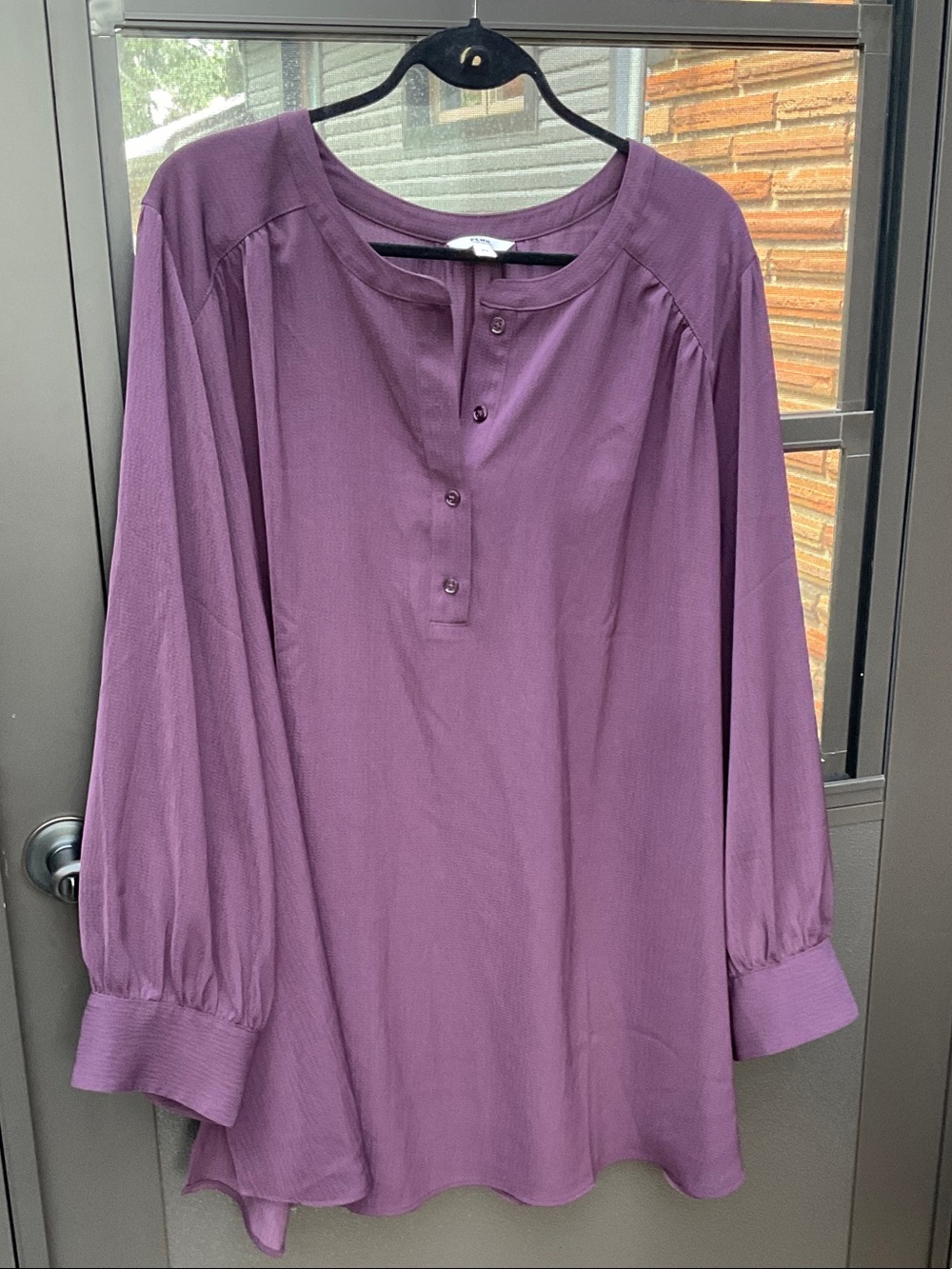 Penningtons Purple Long-Sleeve Henley Tunic